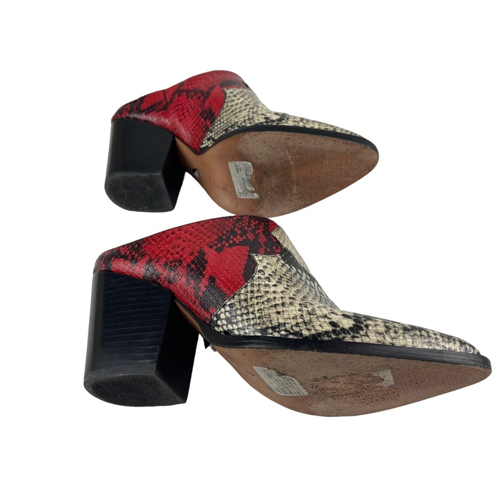 Schutz Destiny Snakeskin Print Leather Heeled Mule Size 6 - Picture 4 of 8